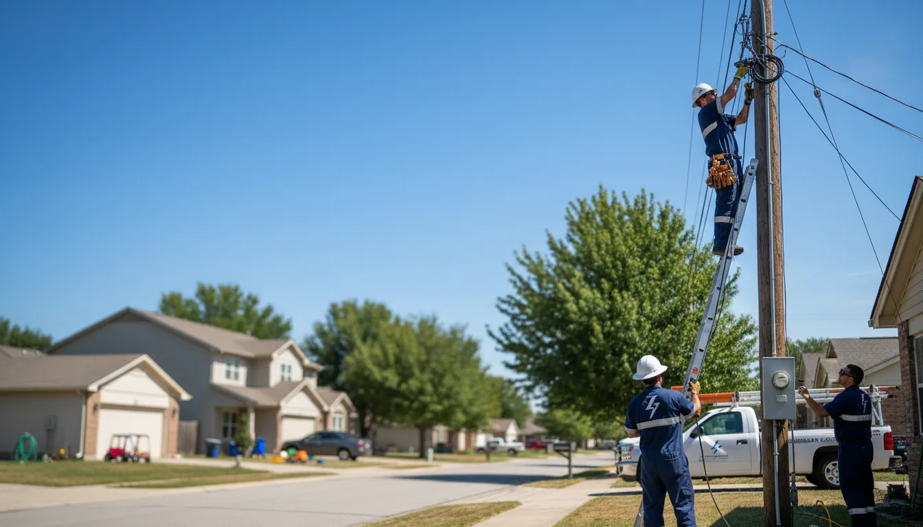 Residential electrician providing installation services in Forreston, TX